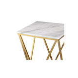 TOV Leopold White Marble Side Table