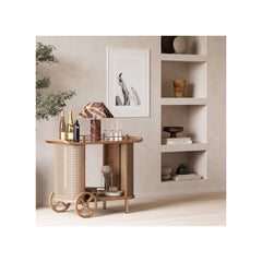 Yuma Natural Rattan Bar Cart