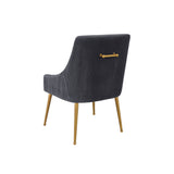 Beatrix Pleated  Velvet Side Chair - Gold Legs