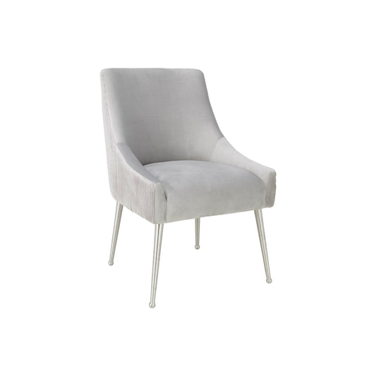 Beatrix Pleated  Velvet Side Chair - Silver   Legs
