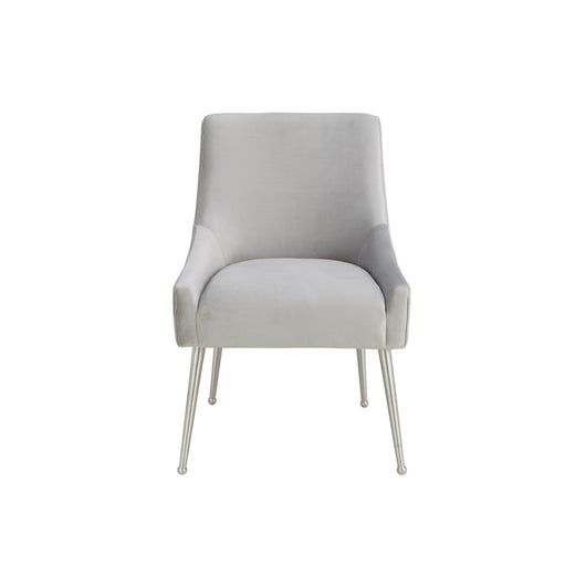 Beatrix Pleated  Velvet Side Chair - Silver   Legs