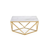 TOV Leopold White Marble Cocktail Table