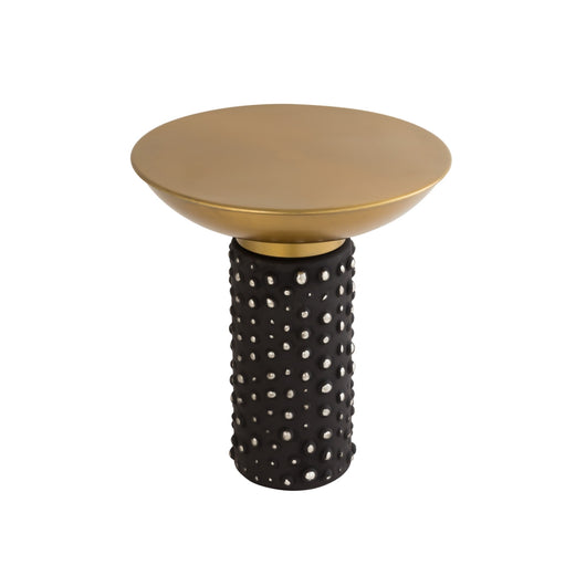 Blaze Glass and Brass Side Table