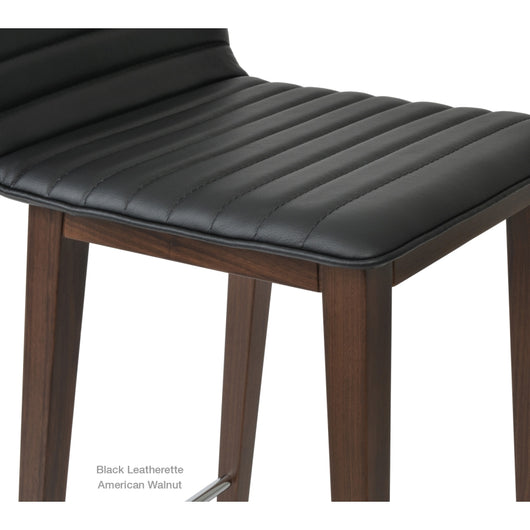 Sohoconcept Corona Wood Counter Stool - Upholstered
